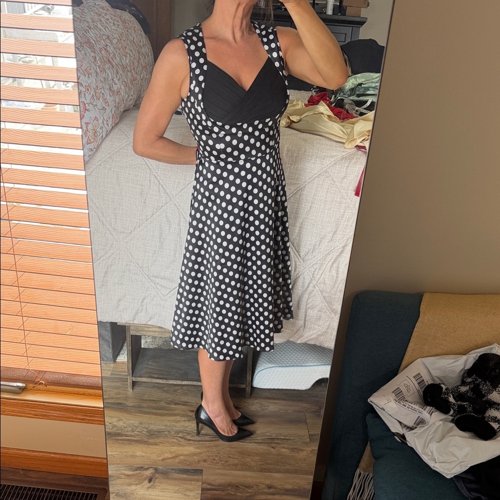 Roiii Y2K Rockabilly Polka Dot Sleeveless Dress - Pinup couture size small